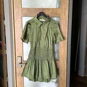 Self-Portrait open backed cinched waist dress